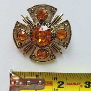 Amber Art Deco Retro Pin Brooch
